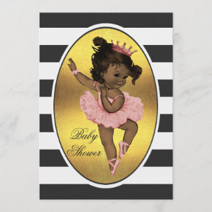 Invitation Ethnic Princess Ballerina Gold Foil Stripes