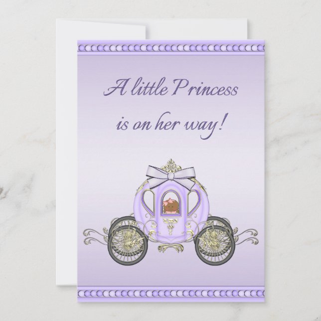 Invitation Ethnic Purple Princess Baby shower des entraîneurs (Devant)