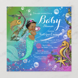 Invitation Ethnic Under the Sea Mermaid Baby shower