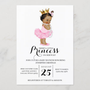 Invitation ethnique de princesse baby shower