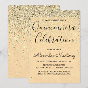 Invitation Étincelle Girly Quinceanera de parties
