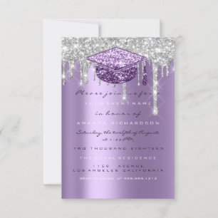 Invitation Étincelle Parties scintillant goutte Argent Gris p