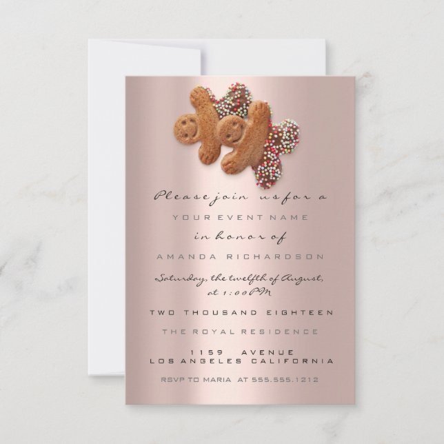 Invitation Étincelle Parties scintillant  Rose Gold Christmas (Devant)