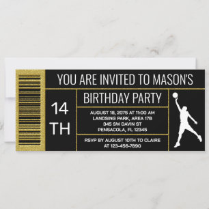 Invitation Étiquette de boîte de chaussure de basket-ball pou