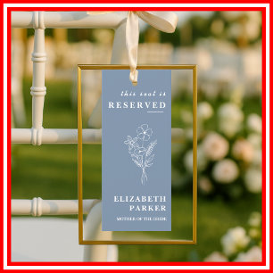 Invitation Étiquette de mariage avec places réservées Bleu Po
