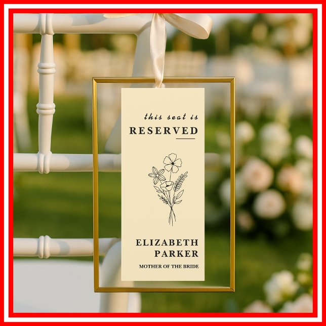 Invitation Étiquette de mariage Jaune Beurre pour places rése (Créateur téléchargé)