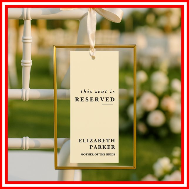 Invitation Étiquette de mariage jaune beurre pour places rése (Créateur téléchargé)