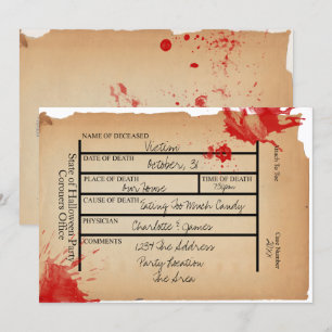 Invitation Étiquette d'orteil de coroners de nouveauté Hallow