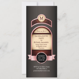 Invitation Étiquette rose Bachelorette