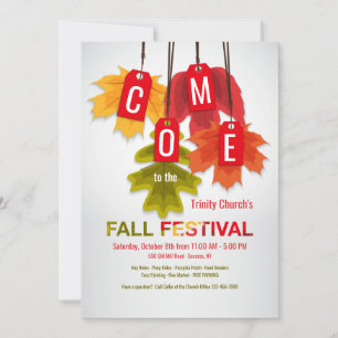 Invitation Étiquettes Feuille d'automne