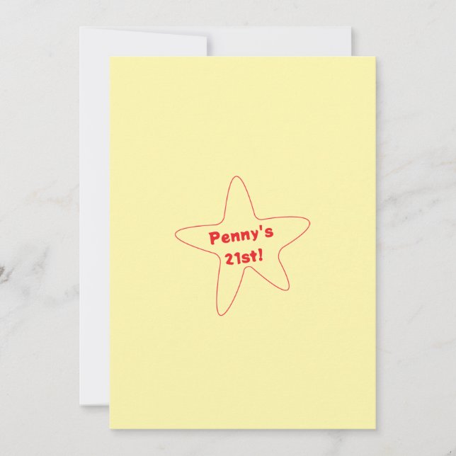 Invitation étoile (Devant)