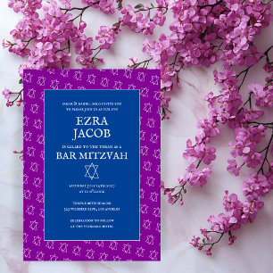 Invitation Etoile colorée de David Custom Bat Bar Mitzvah