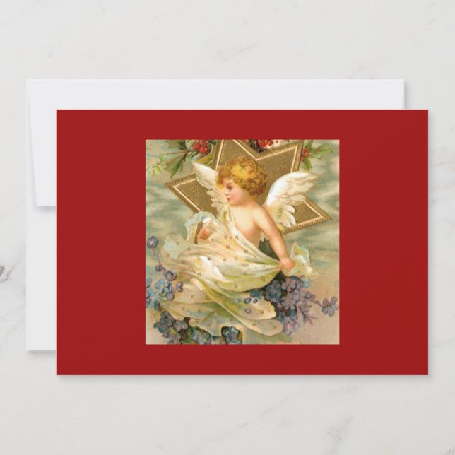 Invitation Étoile d'Ange de Noël Vintage (Devant)