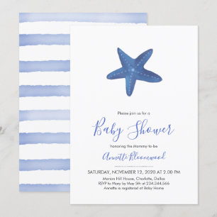 Invitation Étoile de mer   Baby shower océanique
