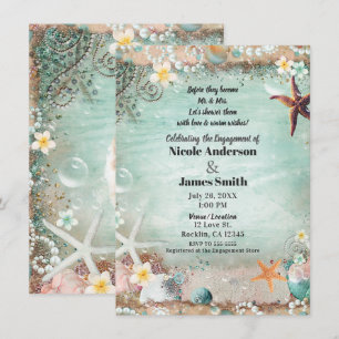 Invitation Étoile de mer élégante de la plage perles photo de