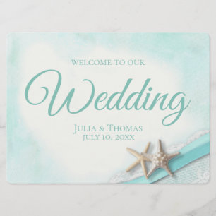 Invitation Étoile de mer et dentelle enseigne de bienvenue vi