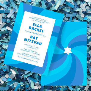 Invitation Étoile de tournage moderne de David Bat mitzvah de