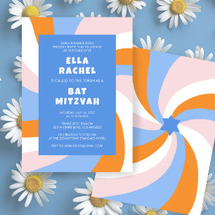 Invitation Étoile de tournage moderne de David Bat mitzvah de