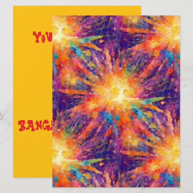 Invitation Étoile explosive (Devant / Derrière)