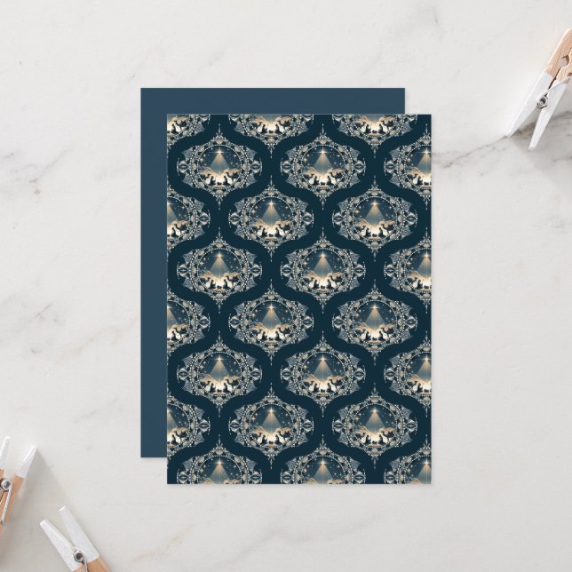 Invitation Étoile imprimable de l'Obésité du milieu du siècle (Devant/Arrière en situation)