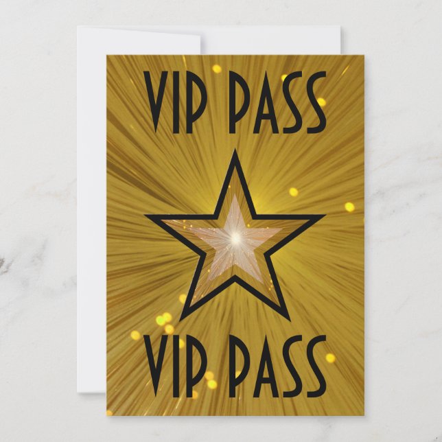 Invitation Étoile noir d'or d'invitation "de PASSAGE de VIP" (Devant)