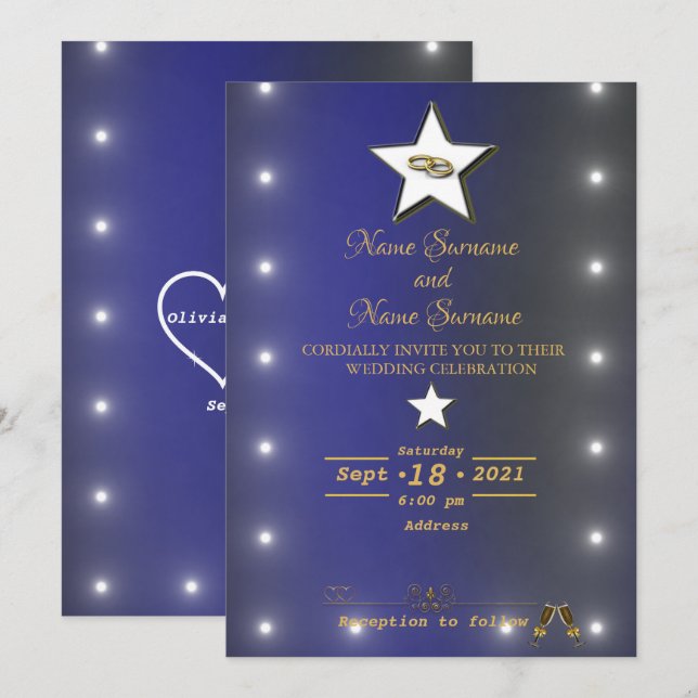 Invitation Étoiles (Devant / Derrière)