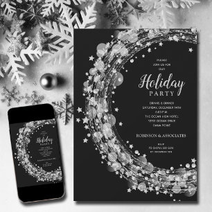 Invitation Étoiles d'argent Noël