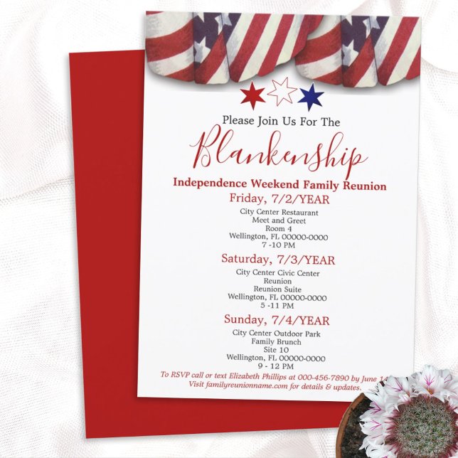 Invitation Étoiles de Bunting Patriotique Famille Modèle de R (Créateur téléchargé)