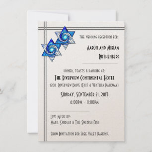 Invitation Étoiles de David Mariage Réception