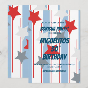 Invitation Étoiles de fête d'anniversaire latino hispanique p