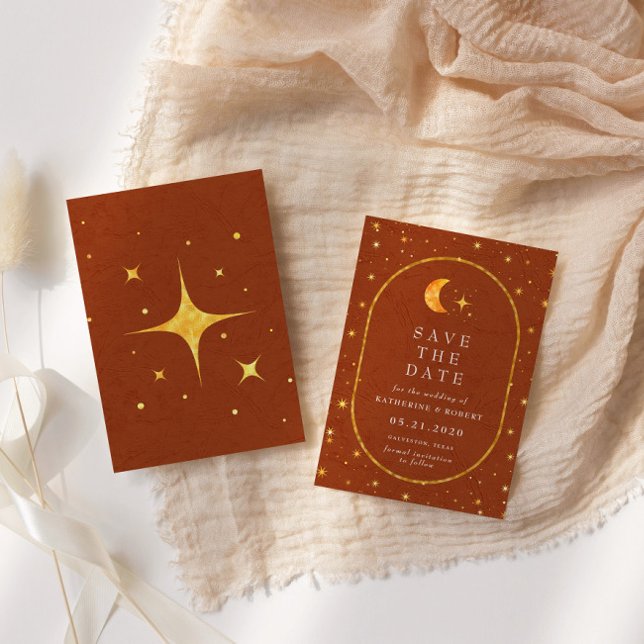 Invitation Étoiles De Lune Céleste vintages Enregistrer La Da (Créateur téléchargé)
