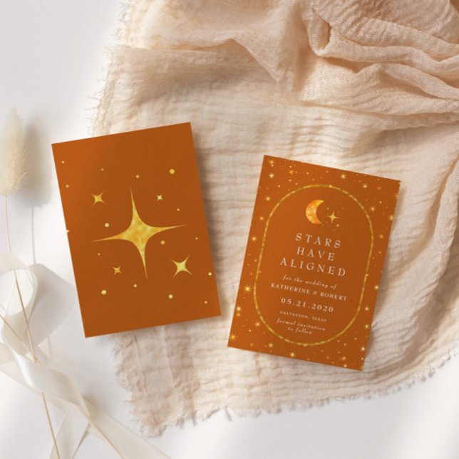 Invitation Étoiles De Lune Céleste vintages Enregistrer La Da (Créateur téléchargé)