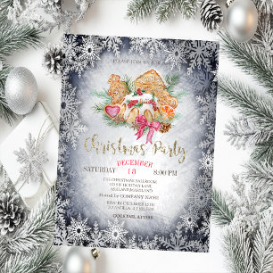 Invitation Étoiles de pain d'épice à l'aquarelle Noël