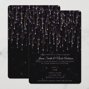 Invitation Étoiles de tir étincelantes Mariage moderne chic v
