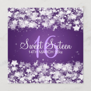 Invitation Étoiles d'éblouissement de partie de sweet sixteen