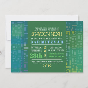 Invitation ÉTOILES EN CHUTE & CARRÉ Bar Bat mitzvah Invitatio