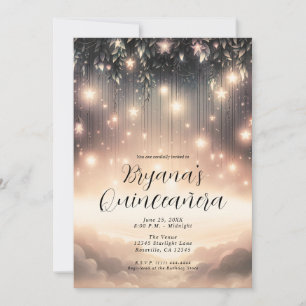 Invitation Étoiles et nuages incrustés du ciel Quinceañera