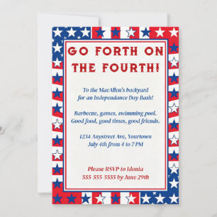 Invitation Étoiles patriotiques 4 juillet