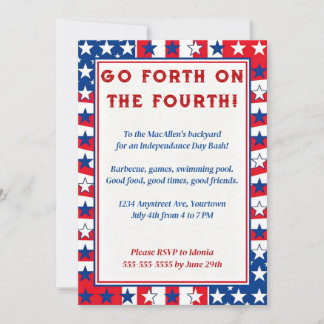 Invitation Étoiles patriotiques 4 juillet