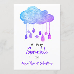 Invitation *~* Étoiles Pluie nuageuse gouttes Sprinkel Douche