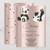 Étoiles, points, mignons pandas, baby shower