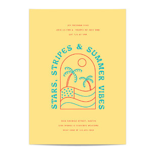 Invitation Étoiles, rayures et ambiance estivale - Fête du 4 