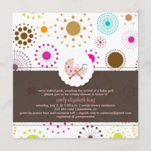 Invitation Étoiles rétro PixDezines, baby shower