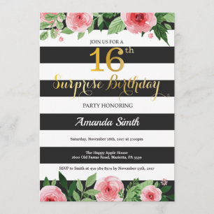 Invitation Étonnez le 16ème ado d'invitation d'anniversaire