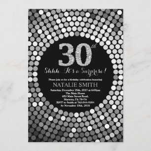 Invitation Étonnez le 30èmes noir d'anniversaire et parties