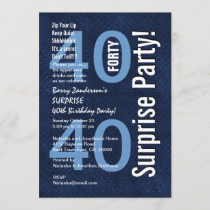 Invitation ÉTONNEZ le bleu royal moderne R602 du quarantième