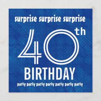 Invitation ÉTONNEZ le quarantième blanc bleu H421 de fête