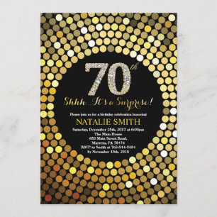 Invitation Étonnez le soixante-dixième noir d'anniversaire et