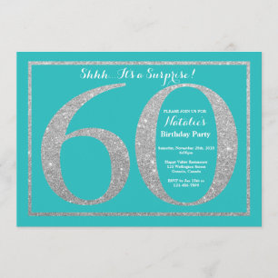 Invitation Étonnez le soixantième anniversaire Teal et les