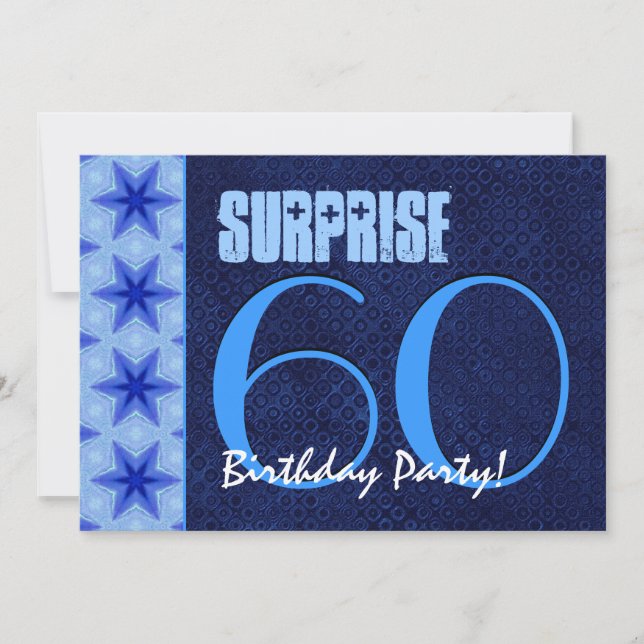 Invitation ÉTONNEZ le soixantième bleu royal V10A de fête (Devant)